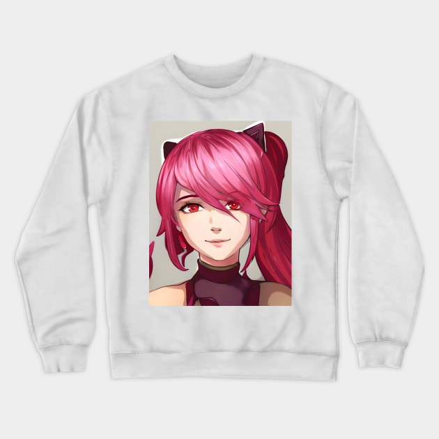 Red Hair Anime Girl Crewneck Sweatshirt by animegirlnft